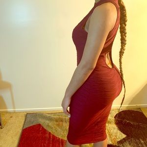 Maroon cocktail dress